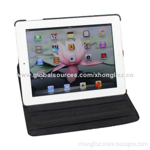 PU leather with diamond decoration design for iPad 2/3, three adjustable angle view version